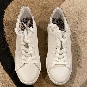 Chico's White Women's Sneakers with Leopard Print Lining